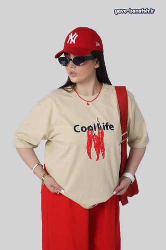 تیشرت باکسی فانتزی طرح Cool Life فلفل در 6 رنگ