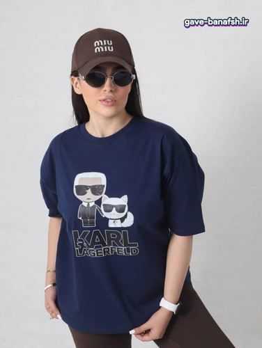تیشرت باکسی فانتزی طرح کارل لاگرفلد (Karl Lagerfeld) در 5 رنگ