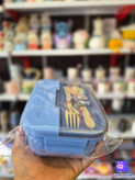 ظرف غذا طرح کرومی و ملودی در 2 رنگ آبی و صورتی - کد72
