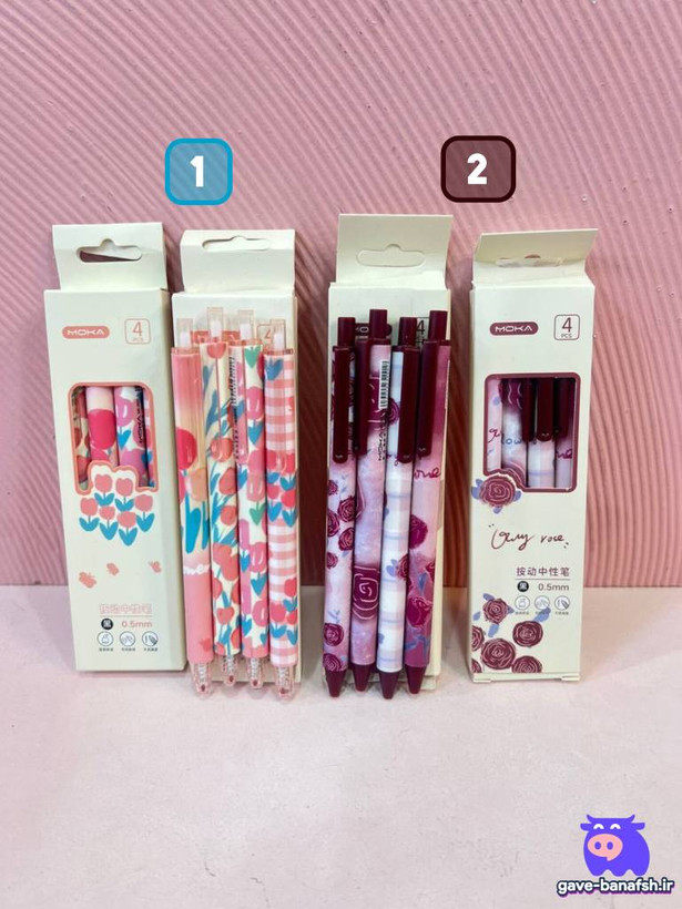 خودکار موکا طرح گل پک 4 عددی